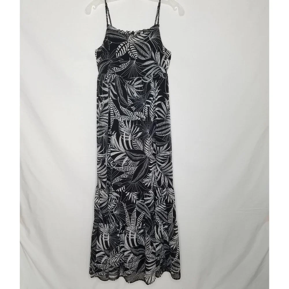 Banana Republic NEW Tropical‎ Maxi Dress Black XS